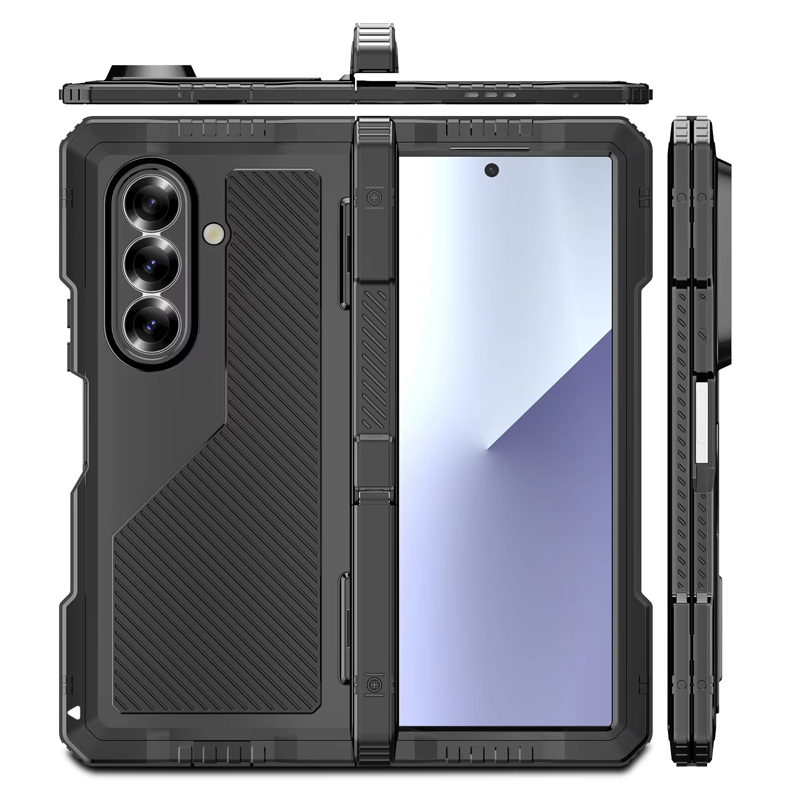 Samsung Z Fold 7 6 5 4用 耐衝撃 ミリ - Heavy Duty 360 Full Body Protective Case のレビューと価格